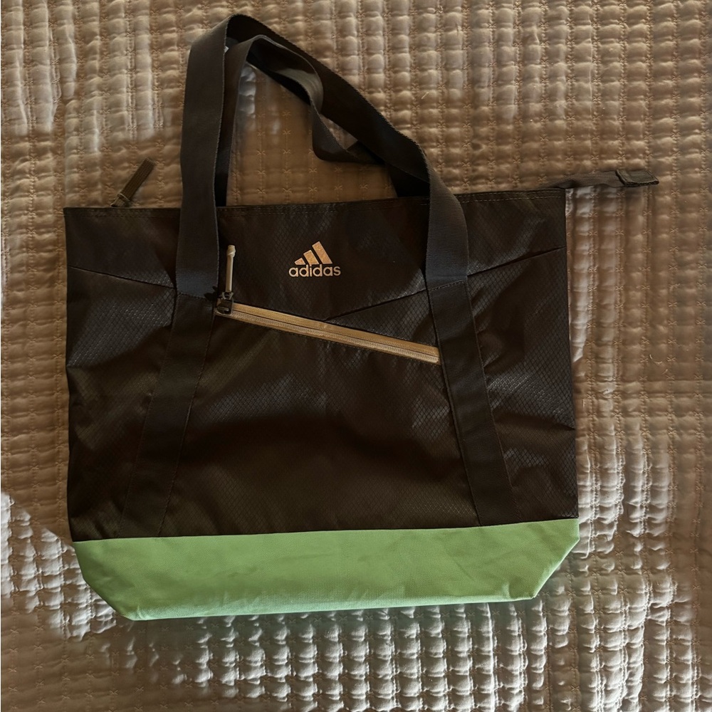 Adidas Squad III Tote Bag - Charcoal with Mint Green Base